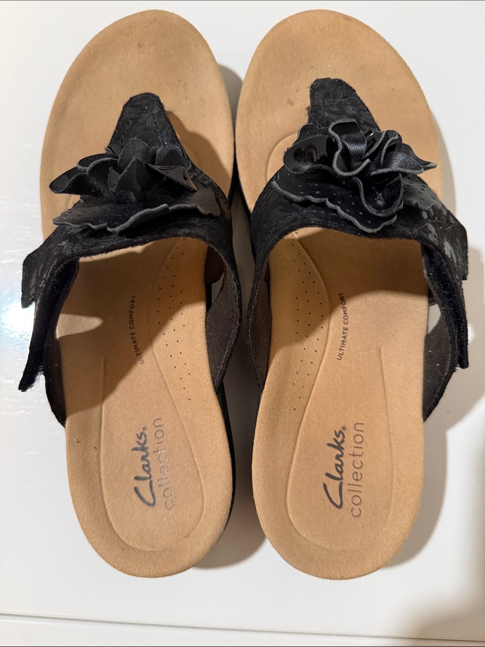 Clarks Women's  Black Laurieann Gema Thong Sandals Size 9 - Picture 7 of 11
